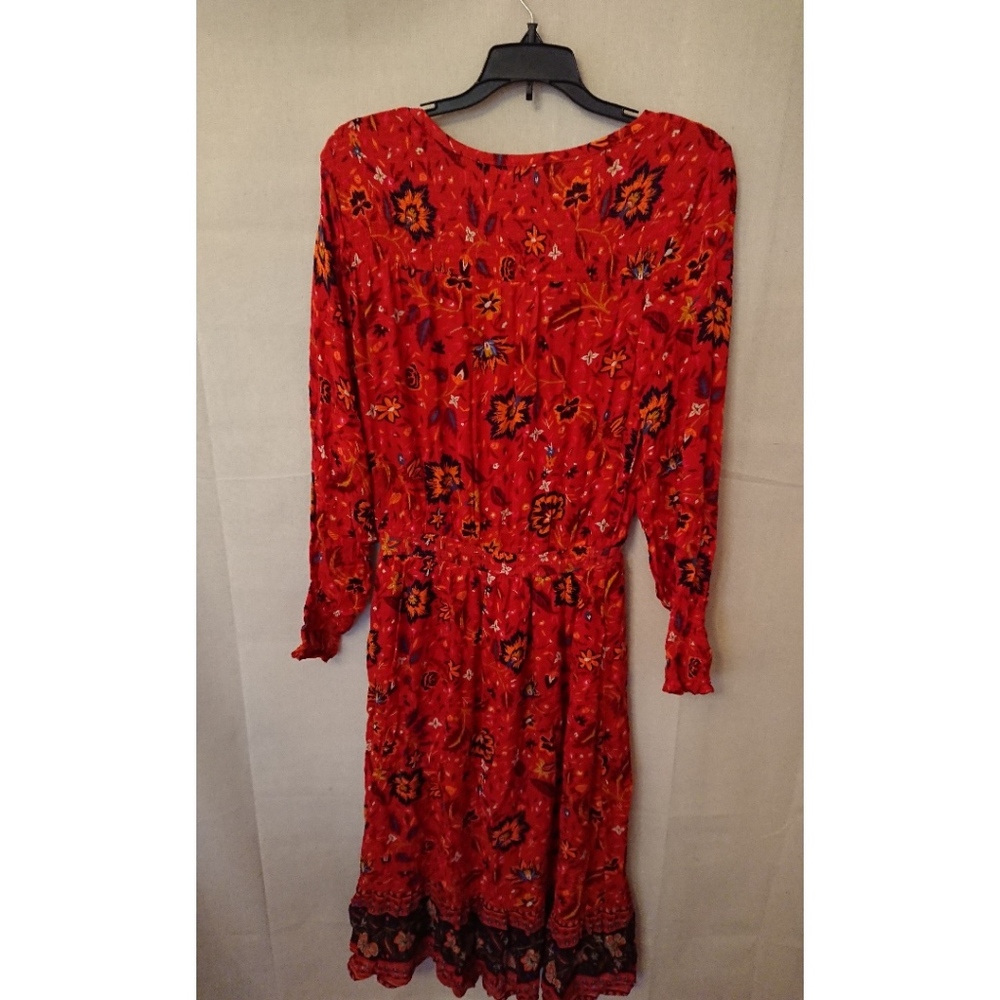 Flowing Mahogany Floral Old Navy Dress - Picture 5 of 8